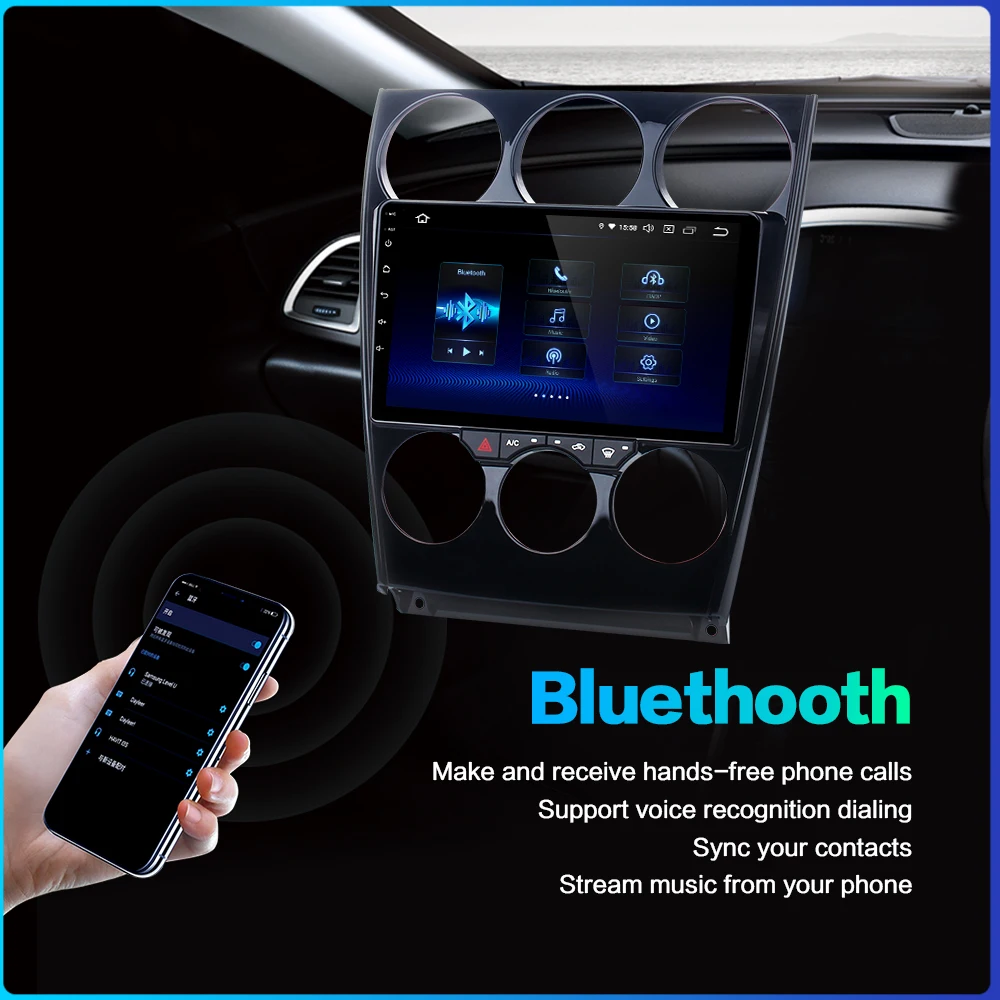 Автомобильный радиоприемник 9 дюймов Android 10 для Mazda 6 GPS 2006 2007 2008 2009 2010 2011 2012 2013