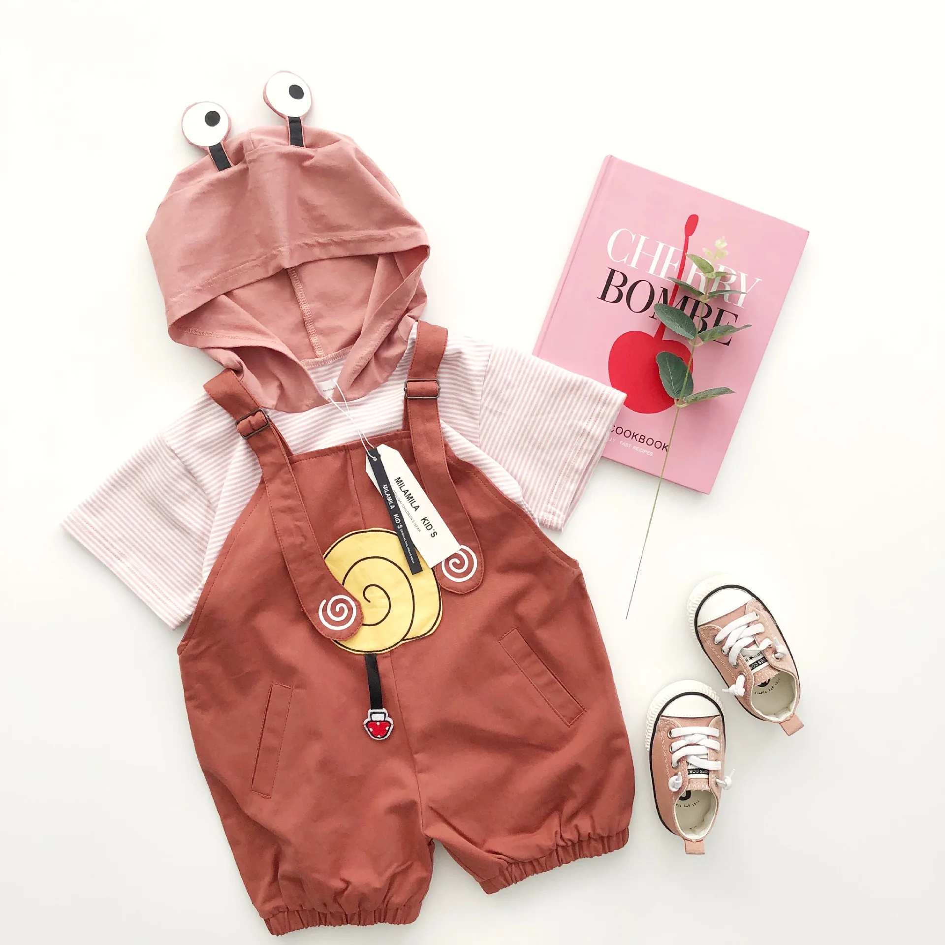 Tonytaobaby Summer New Two-Color Two-Piece Cartoon Suit for Boys and Girls | Детская одежда и обувь