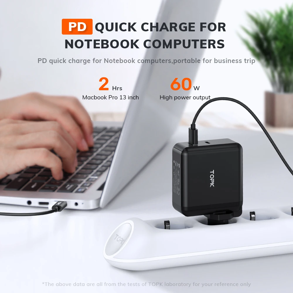 TOPK 60W USB зарядное устройство Quick Charge 3 0 Type C PD для iPhone Samsung iPad Pro Macbook настенное