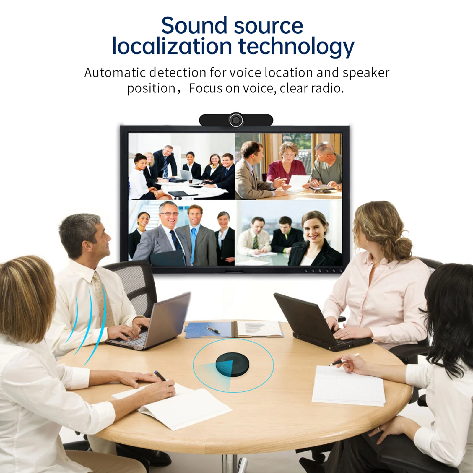 

Aibecy BT Speakerphone Conference Microphone Omnidirectional Computer Mic 360 Voice Pickup Touch-Sensor Buttons with Mute Key