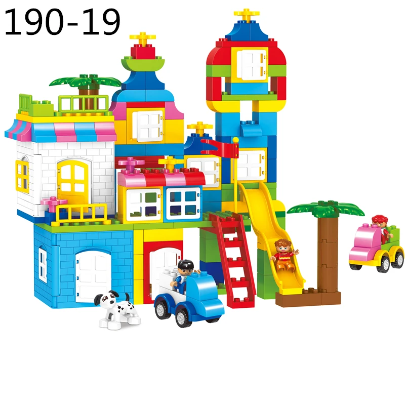 DIY Дом развлечений замок с горкой кирпич игрушки для детей творческие