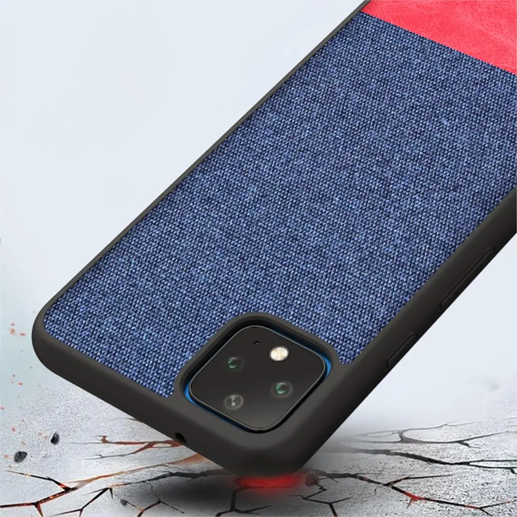 Для Google Pixel 4 XL чехол Мягкие силиконовые края + жесткую Ткань текстуры кожи