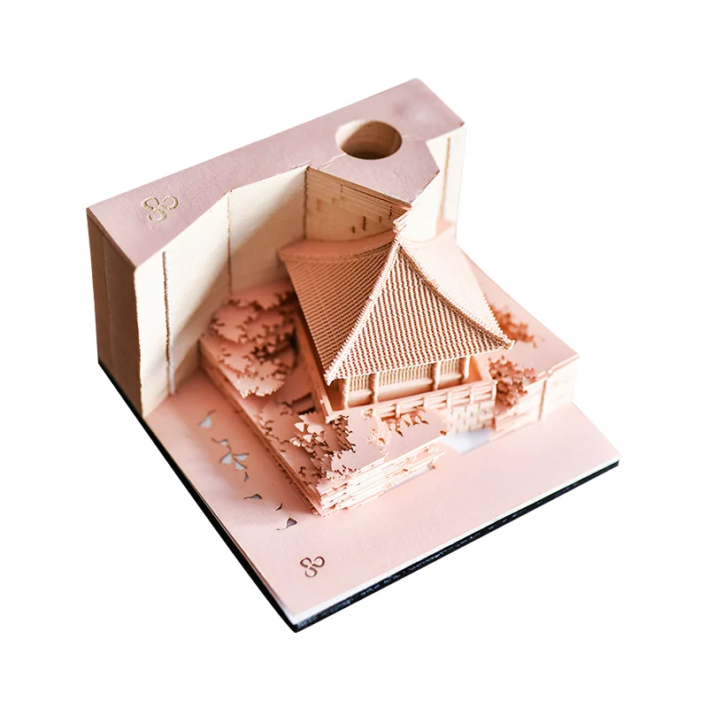 Omoshiroi Block Notepad Cubes Wedding Cute Mini Pink Ornaments 3D Memo Pad Diy House Note Paper Christmas Gifts Bridesmaid Gift