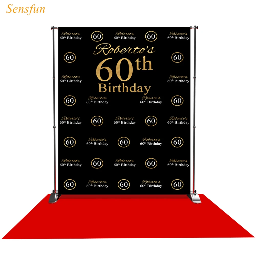 

LEVOO Photography Backdrop 60th Birthday Party Banner Photographic Background Photo Studio Shoot Props Photocall Vinyl