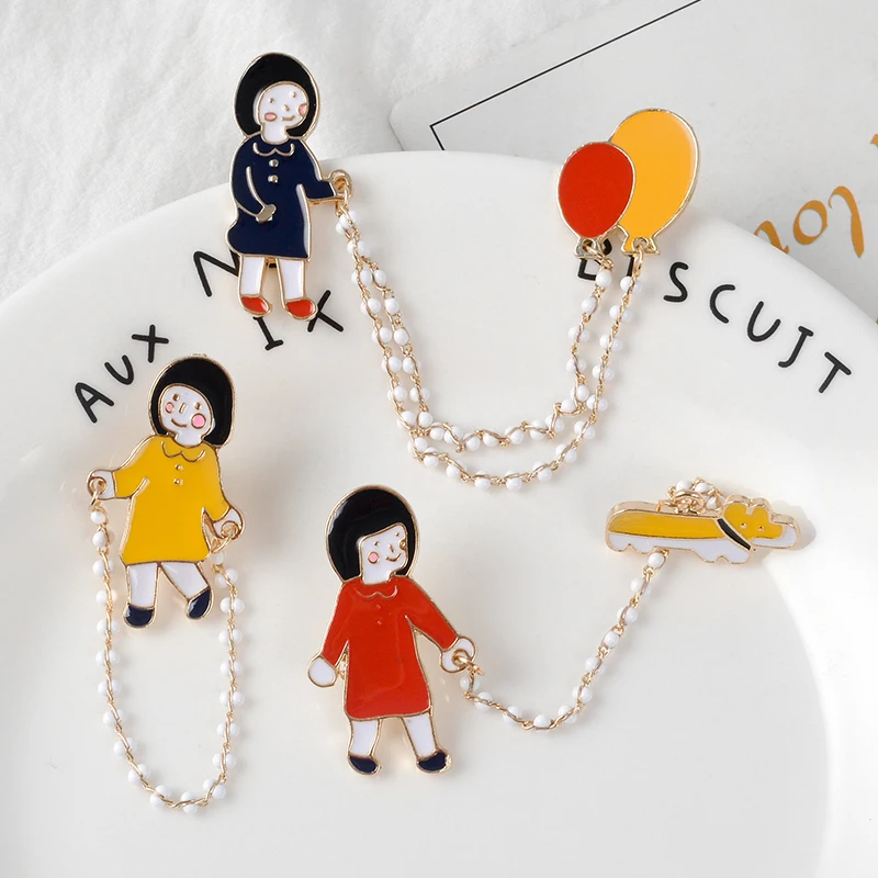 Металлическая эмалированная булавка нагрудные броши значки милая кошка собака