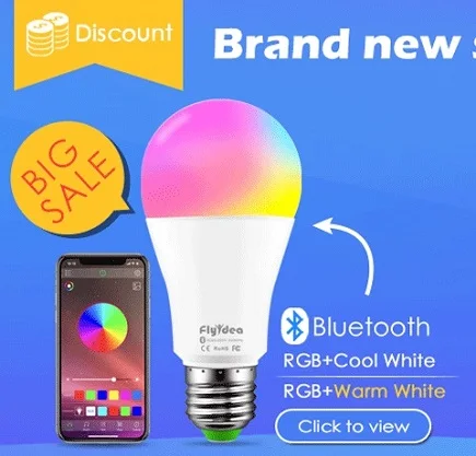 Smart Floodlight LED Outdoor Light RGB 15W Bluetooth4.0 360° APP Group Control IP66 Garden Waterproof Color Changing Spotlight