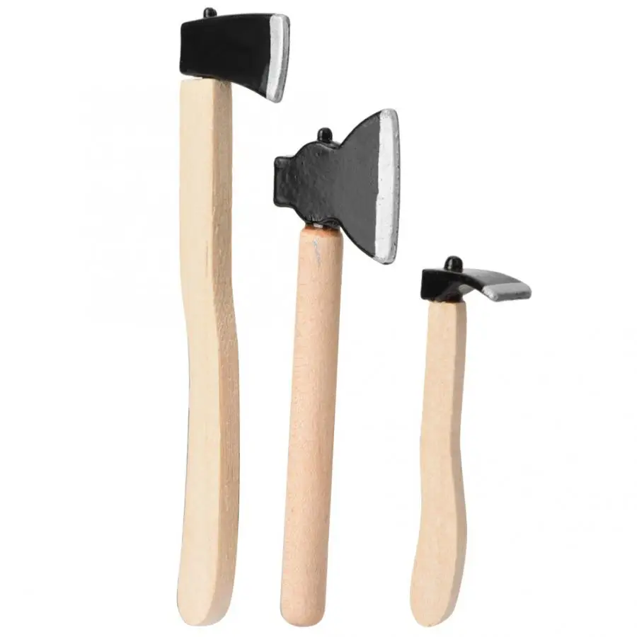 3 шт./компл. Мини Деревянный металлический Чоппер топор кукольный домик