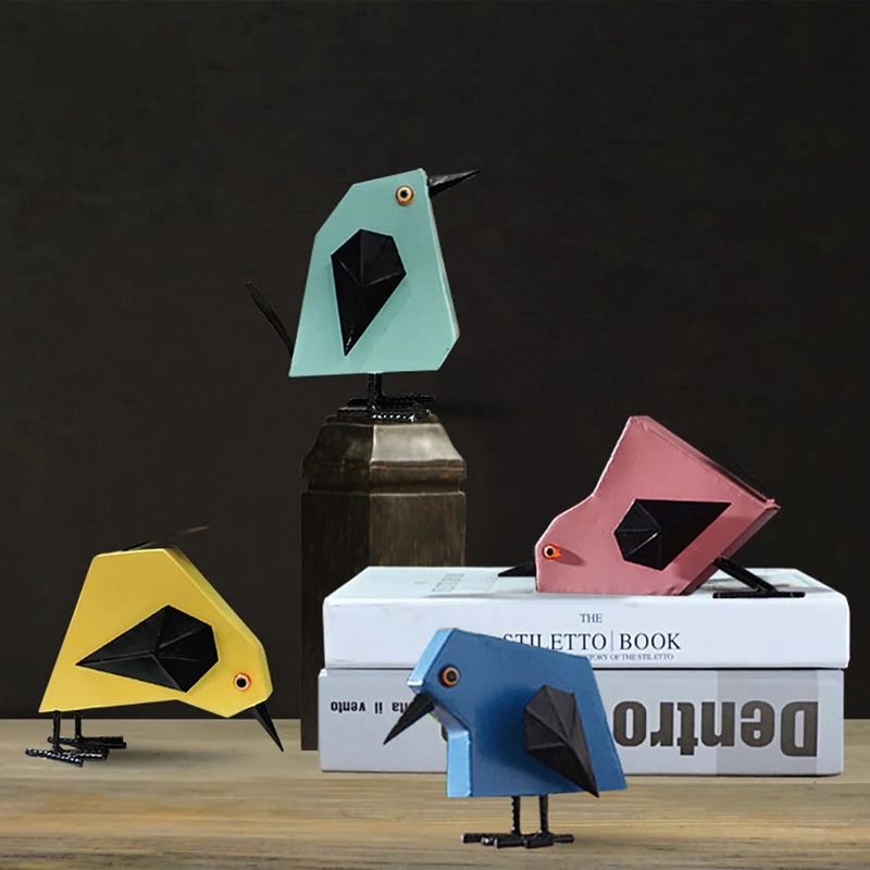 

Nordic Country Model House Tin Color Cartoon Cute Birds Funny Chicken Home ornaments Crafts Jewelry Decoration