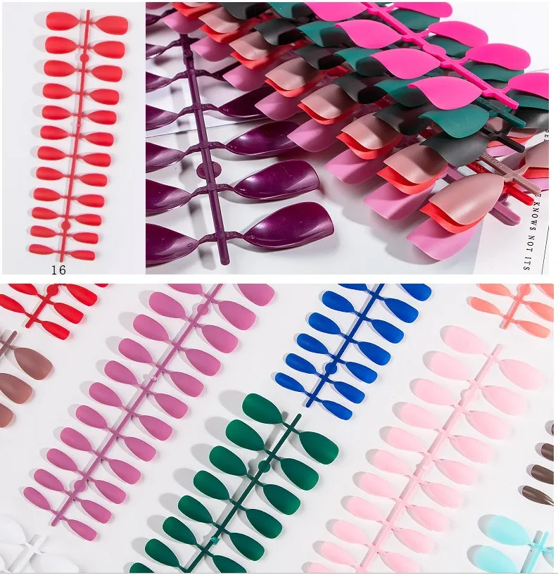 

MATTE 24pcs Wear fake nail Fashion Fake Nails On the Nail Fashion Stiletto False Nails for daily wear Candy Red