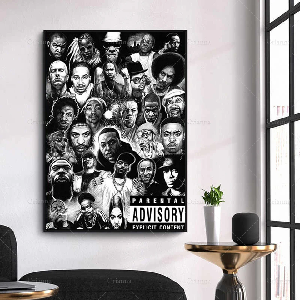 

Home Decor Large Art Pictures Canvas Printed Painting Modern Old School Hip Hop Poster Wall Art Poster for Living Room Frame