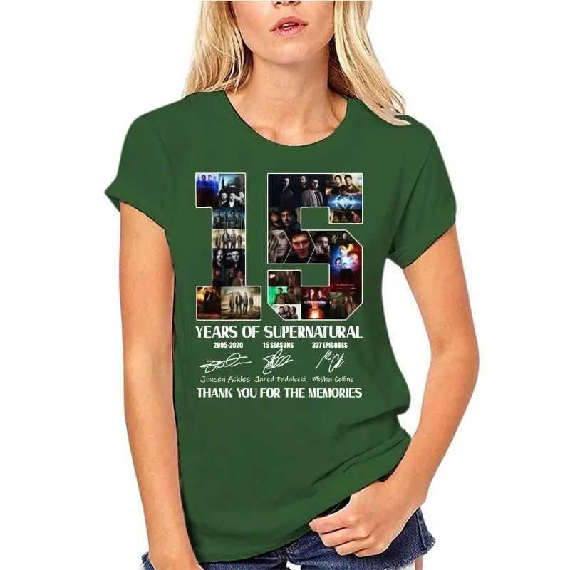 

15 Years Of Supernatural 2005-2020 15 Seasons 327 Episodes T-shirt Size S-3xl Summer Style T Shirt Tops Tees Printed T Shirt