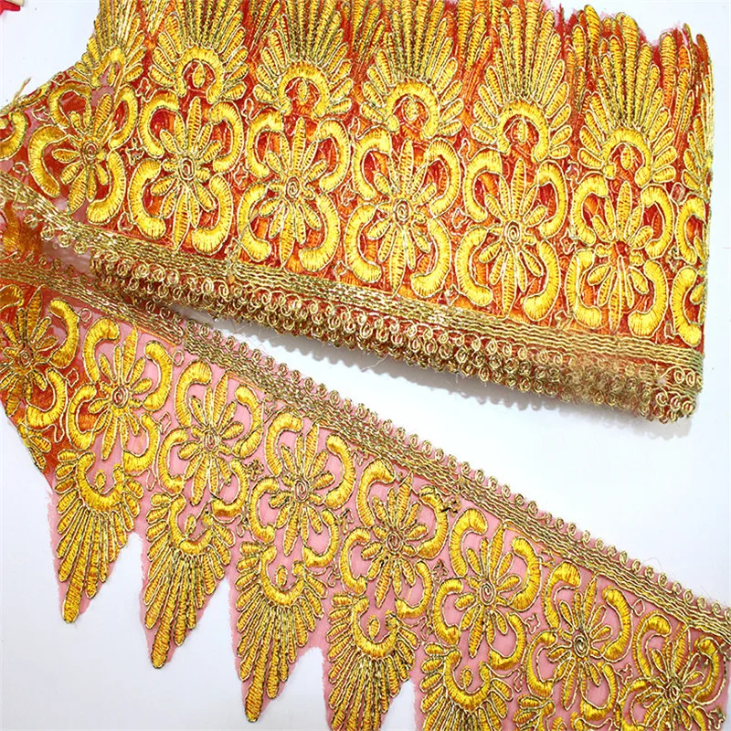 Лидер продаж 10 ярдов Сетчатое вышитое кружево ленты шириной 12 5 см DIY этнические