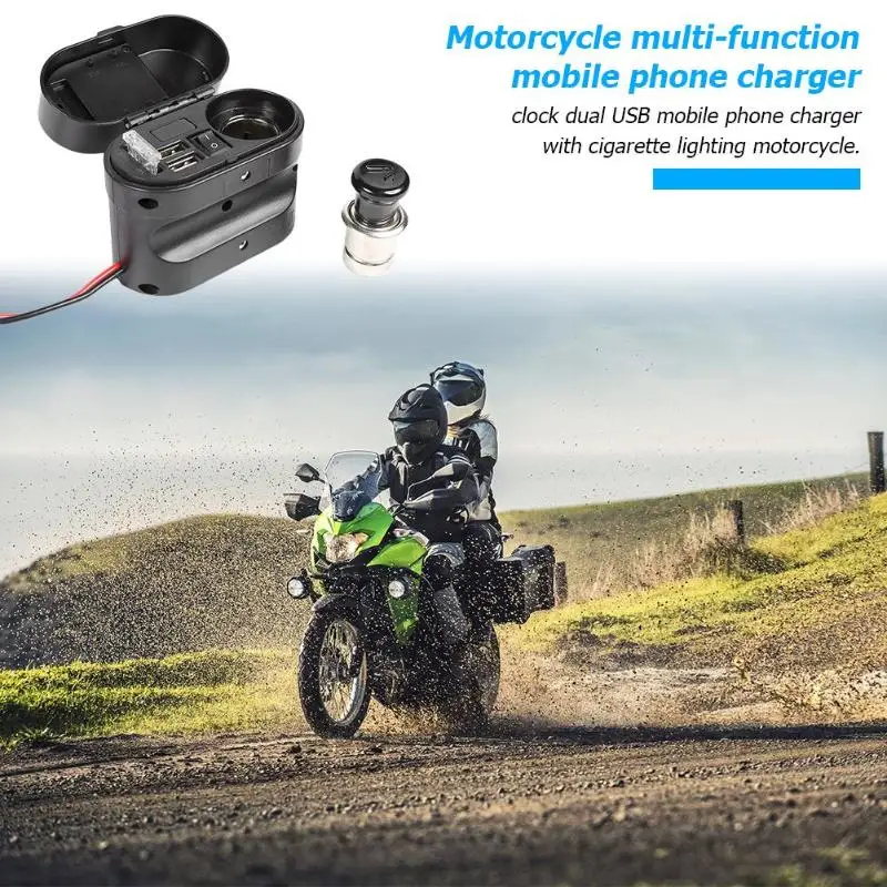 12 V 24 адаптер зарядного устройства с двойным USB светодиодный вольтметр