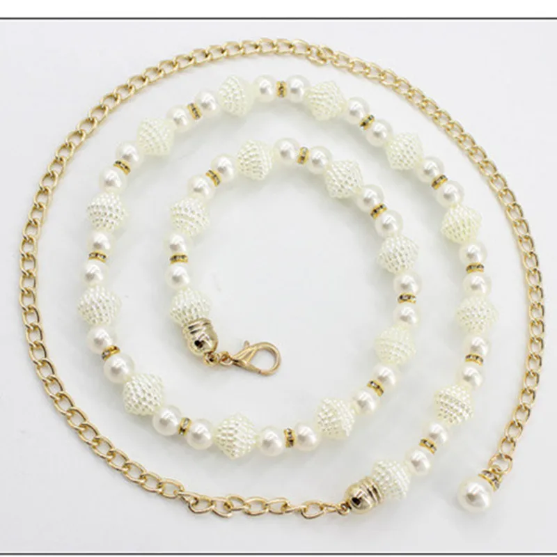 

Special Characteristics Waist Chain Fashion Design Seashell-Shape Ladies Casual Cummerbunds with Pearls W175-3