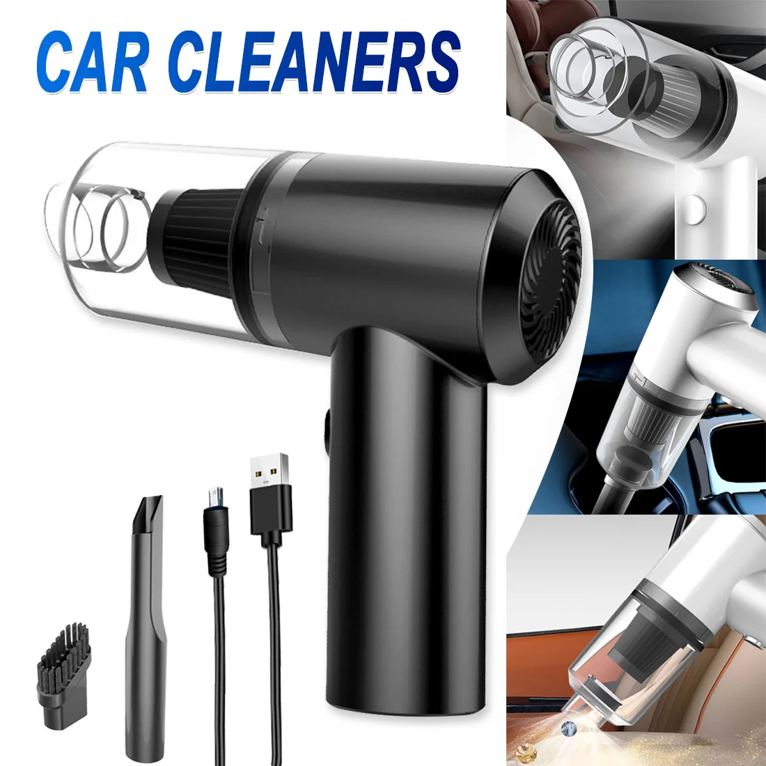 

Portable Mini Car Vacuum Cleaner Wireless Wet Dry Dual Use Handheld Auto Vacuum Cleaner for Car Interior & Home Cleaning