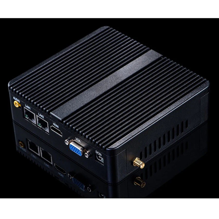 XCY безвентиляторный мини ПК Windows Dual LAN Gigabit Celeron J1900 J4105 3205U Core i5 4200U 2 COM WiFi HDMI Домашний