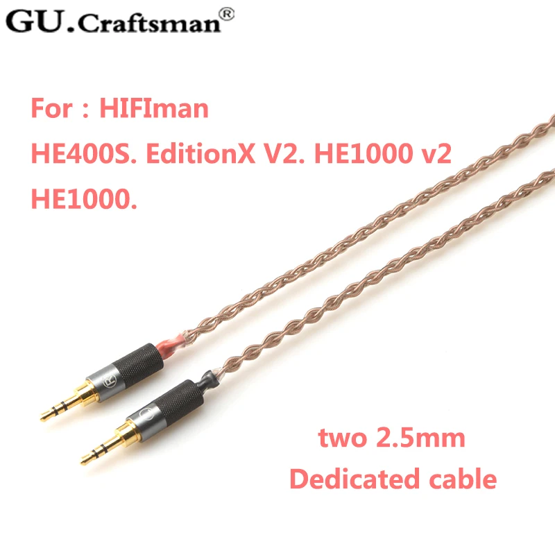 GUcraftsman 6N OCC медной проволоки HE1000 HE560 HE1000 v2 Edition X V2 HE400s 3,5 мм/4,4/2,5 мм Баланс кабель наушников обновления