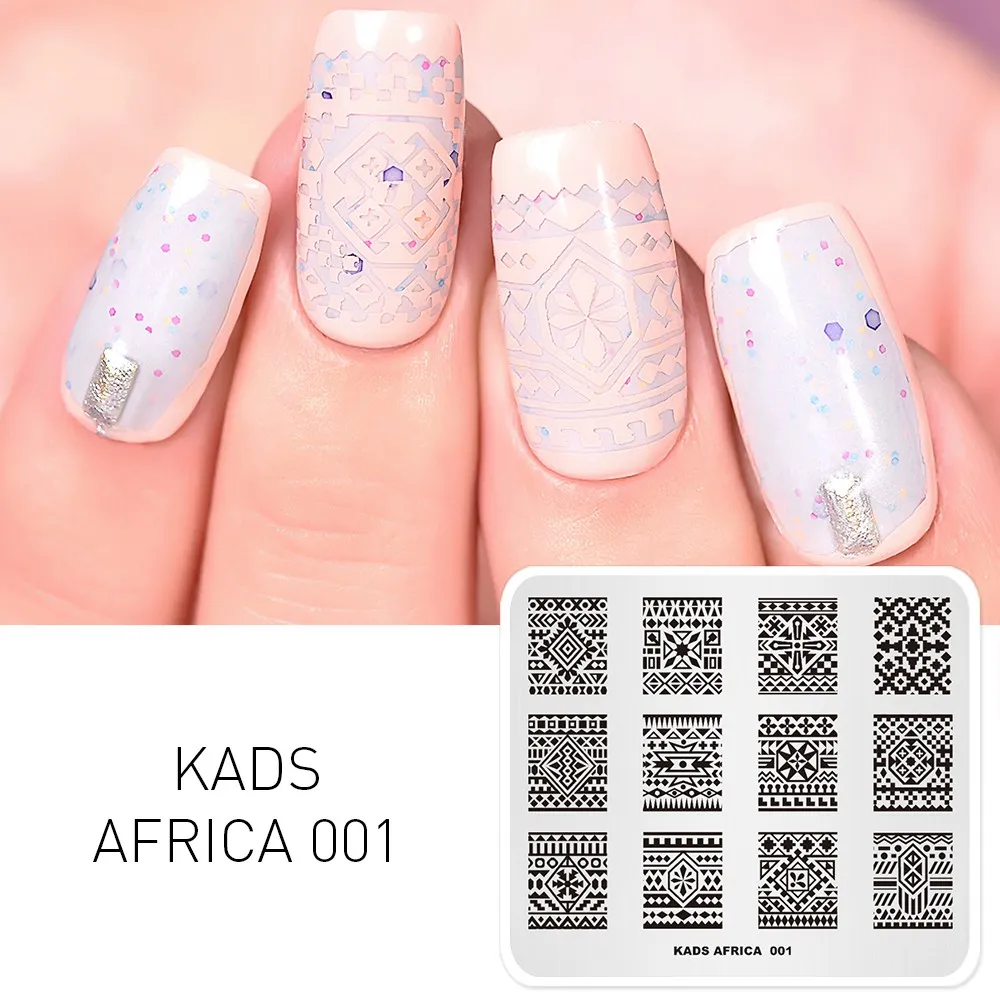 AFRICA 001 KADS стемпинг 32 дизайн для выбора 1 шт. Новое поступлени пластины для стемпинга штамп для стемпинга стемпинг для ногтей штамп для ногтей трафарет для ногтей Рождество цветы Хэллоуин мода стиль для маникюра - Цвет: AFRICA 001