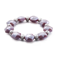 fashion beads bracelets stainless steel glass beaded bracelets jewelry for women
