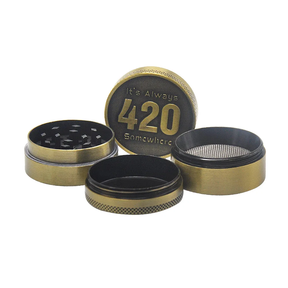 Бронзовый цвет цинковый сплав травяная шлифовальная машина 40 мм 4 слойные