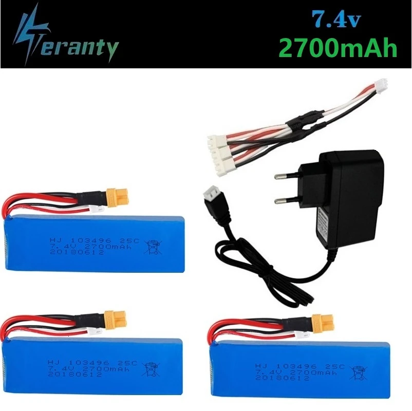 7 4 В 2700 мАч Lipo батарея + зарядное устройство для MJX Bugs 3 B3 RC Quadcopter запасные части