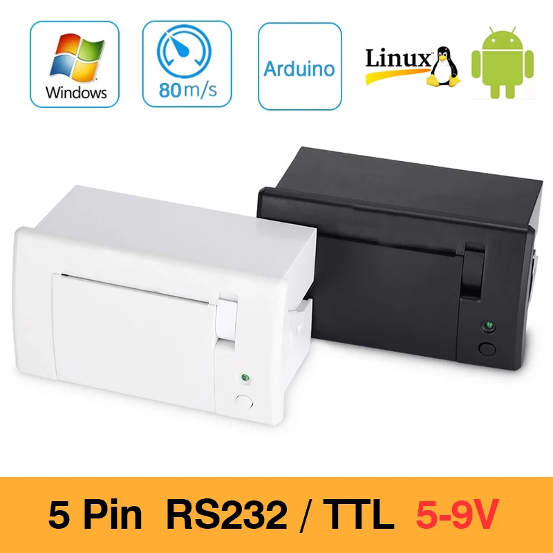 QR701 RS232 TTL мини Термальность чековый принтер Панель встроенный tickect 5v 9v Поддержка