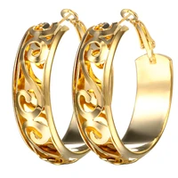 trendy luxury gold color hoop earrings classic round circle earring fashion jewelry for women wedding anniversary gift