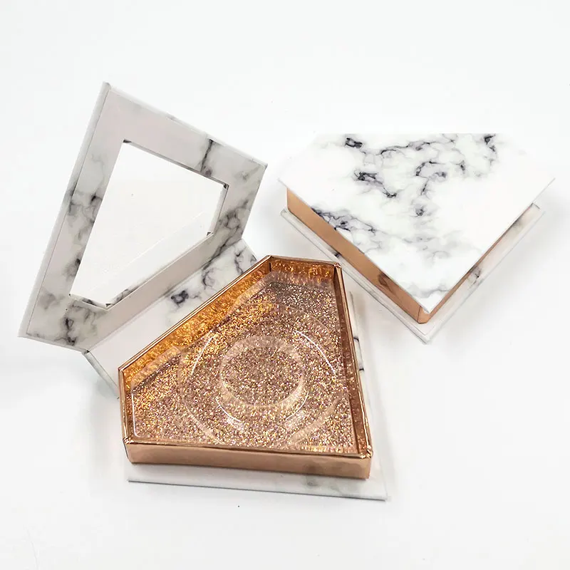 

Wholesale False Eyelash Packaging Black and white marble Box Lash Boxes Custom Faux Mink Eyelashe Package Cosmetic Magnetic Case