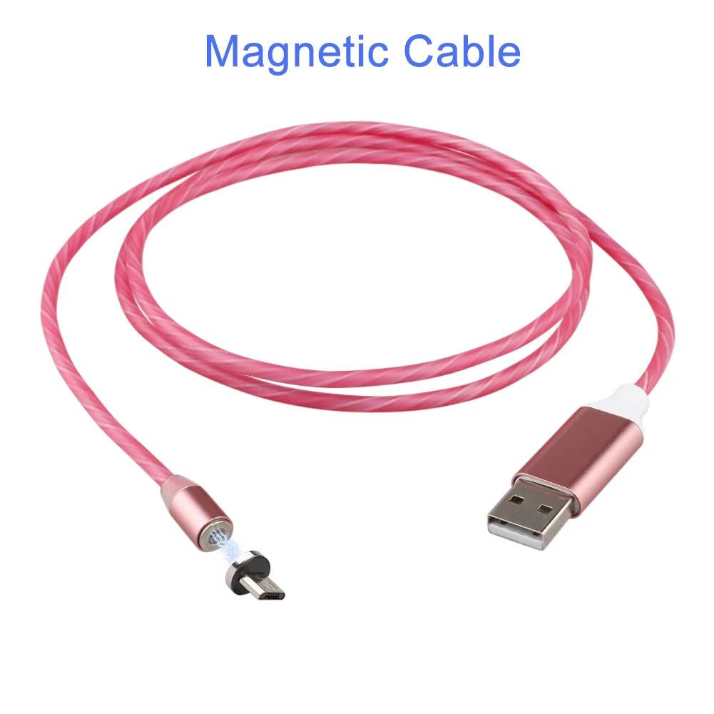 Магнитный кабель со светодиодной подсветкой для быстрой зарядки Micro USB Type C