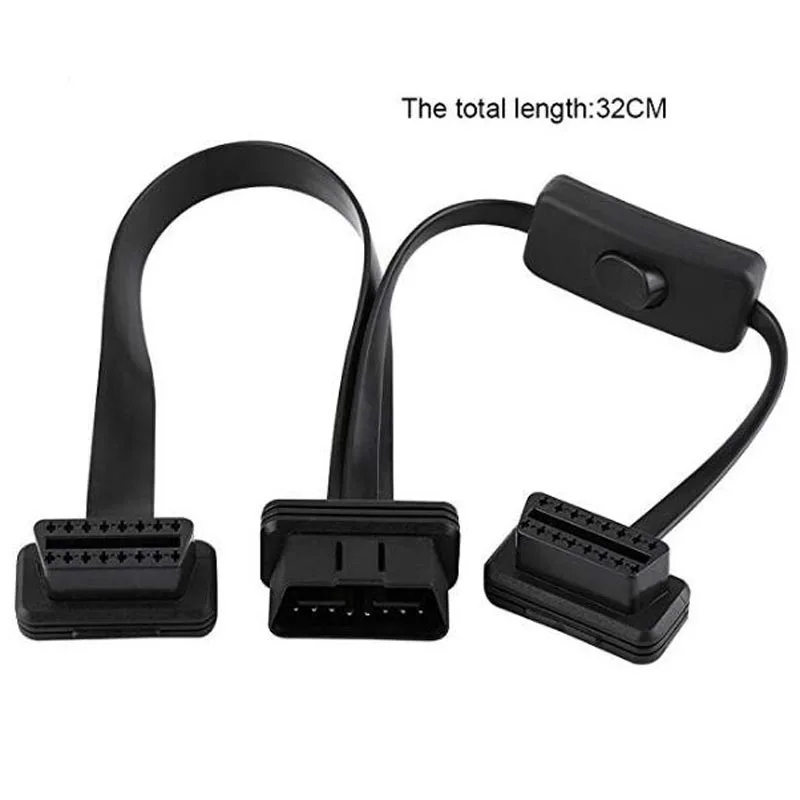 Удлинительный Кабель OBDII полный 16 Pin 2 в 1 с переключателем Obd Obd2 ELM327 сканер ELM 327 V2.1