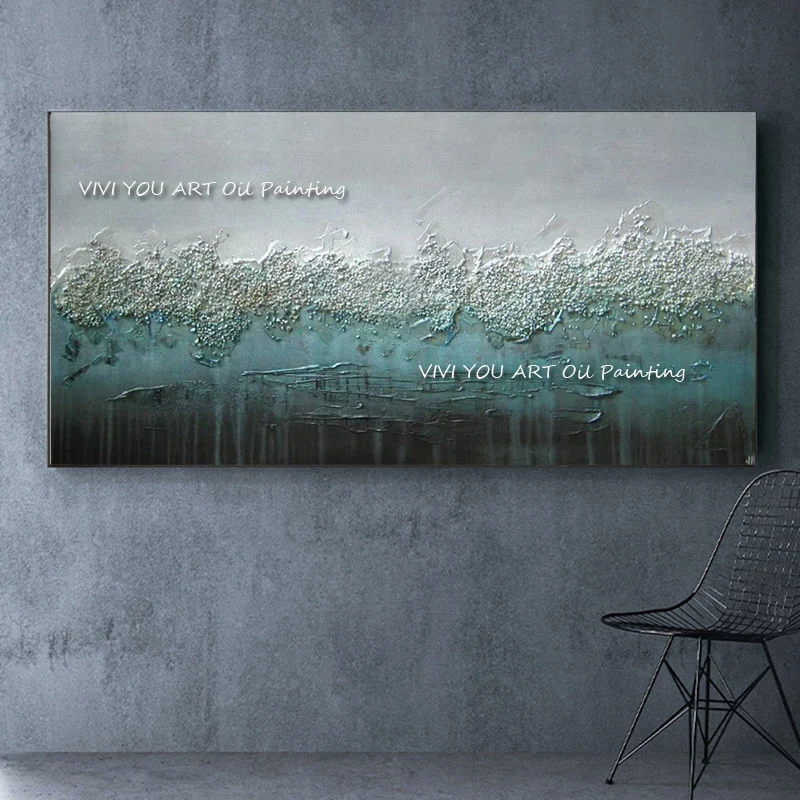 100% современная картина маслом ручной работы на холсте темного цвета Толстая