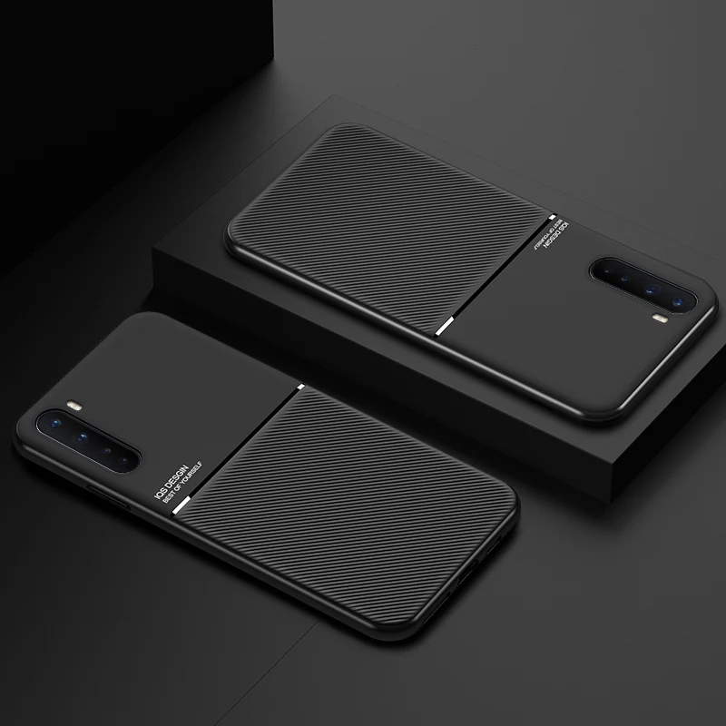 

Luxury Silicone Car Magnetic Holder Phone Case For OnePlus7 7T 8T 8 Pro For OnePlus Nord Leather Protection Cover