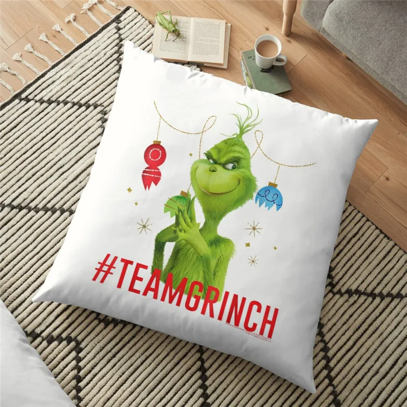 

Merry Christmas Cushion Cover Monster smile pattern Printed 45*45cm Christmas Pillowcase Gifts Xmas Cushion Decorative for home