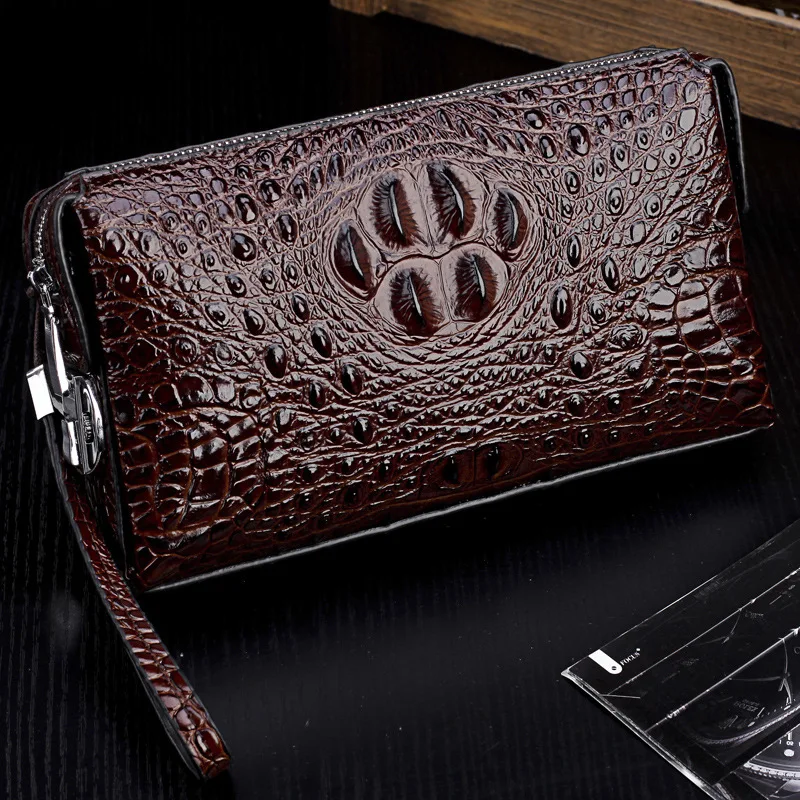 Роскошные кожаные сумки для мужчин с узором аллигатора, кошельки, деловая Сумочка, крокодиловый кошелек-клатч мужской держатель для карт, кошелек