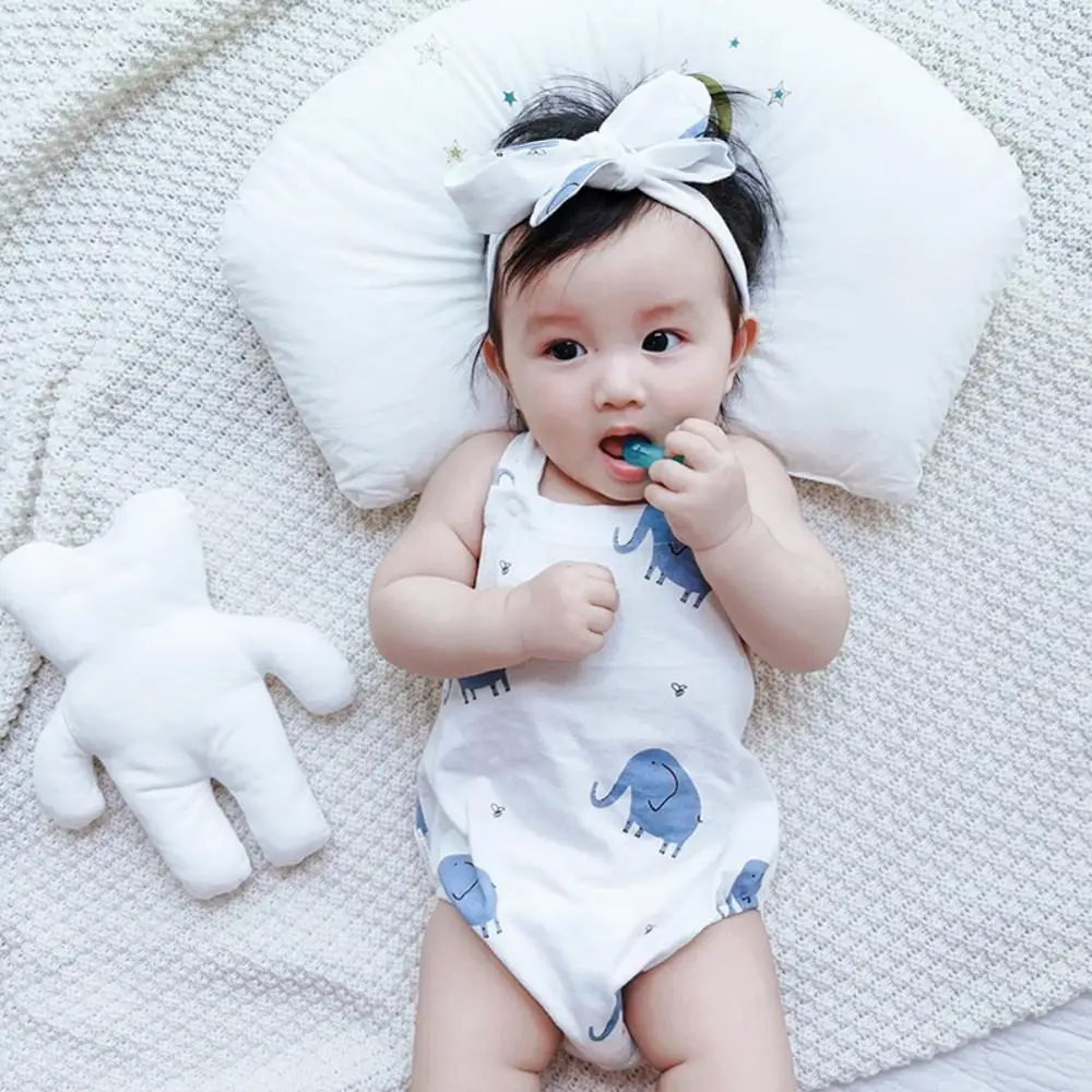 

Summer Baby Boys Girls Cartoon Printing Sleeveless Suspender Rompers with Headband Set