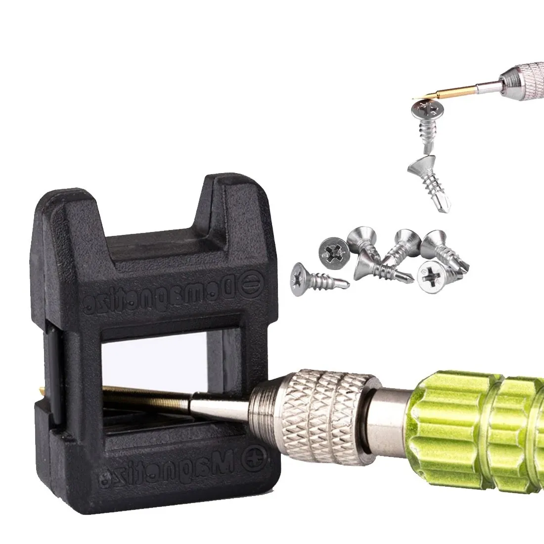 

2pcs Screwdriver Magnetizer Degaussing 2 In 1 Demagnetizer Change Magnetism Degausser Demagnetization Hand Tool Repair