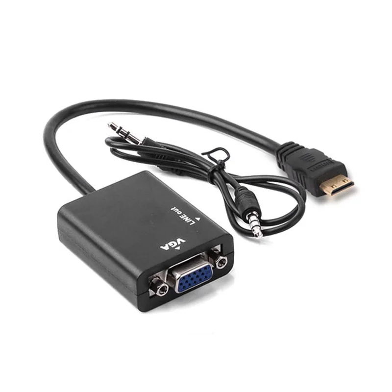 Мини-адаптер HDMI-VGA мини-адаптер HDMI с внутренней резьбой на внутреннюю резьбу VGA 1080p