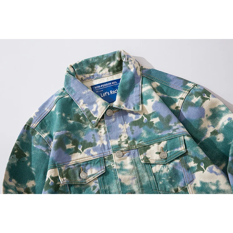 Mirecoo Let‘s Rock Men Shirt Tie dyeing Camo Cowboy Shirts Harajuku Hip Hop Long Sleeve Mens Streetwear Tops Clothes | Мужская одежда