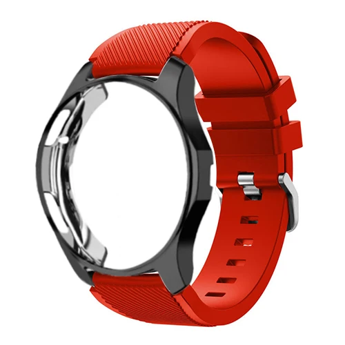 red 12 Ремешок+ чехол для samsung gear S3 Frontier S2 ремешок Galaxy watch 46 мм 42 м 20 22 мм ремешок для часов все вокруг защитные часы аксессуары - Цвет ремешка: red 12