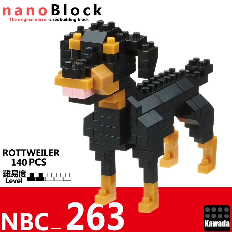 Kawada Nanoblock Ротвейлер Собака NBC-263 строительные блоки 140 штук Алмазная креативная