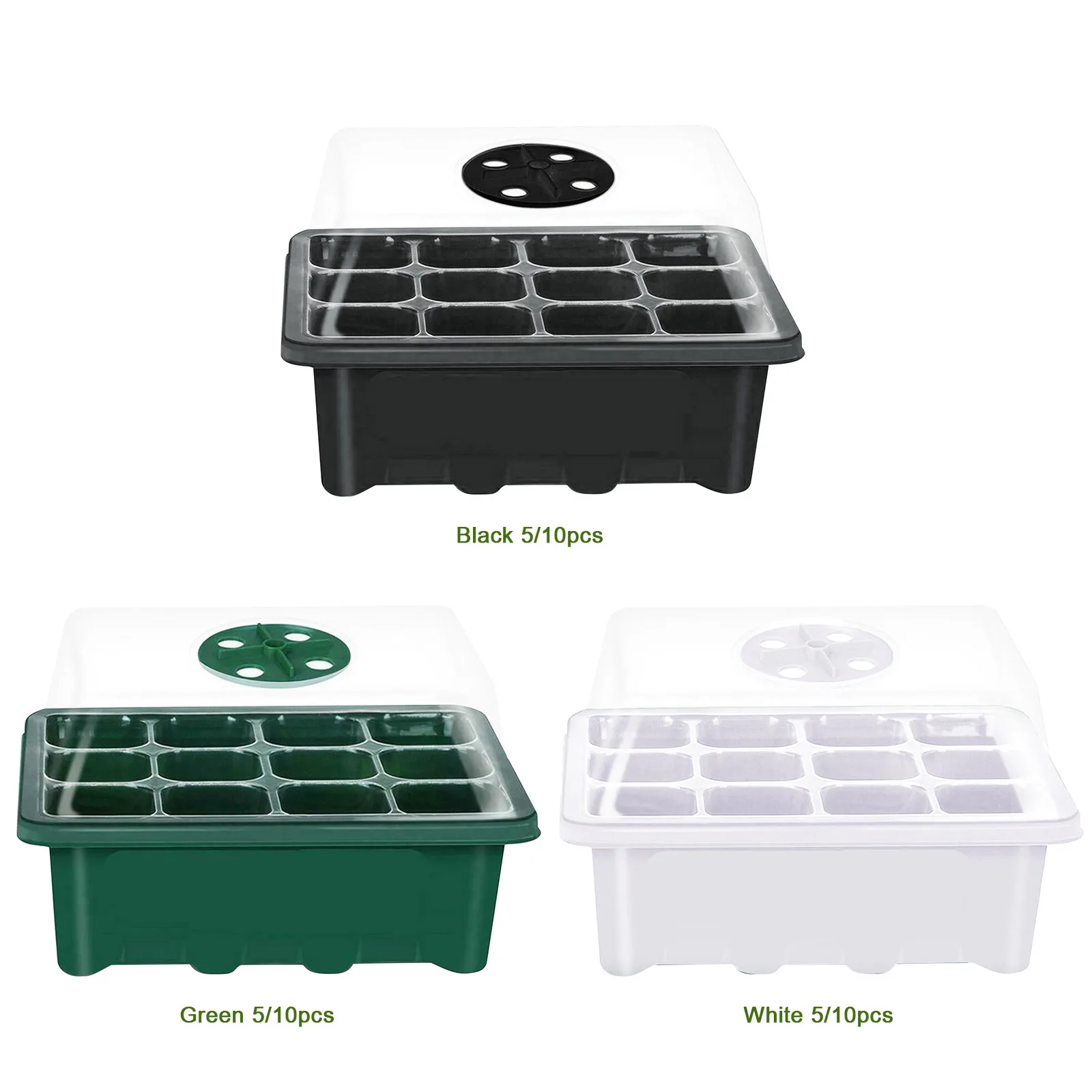 12 ячеек Пластик горшки для рассады посадки семян набор лотков клетки семенной