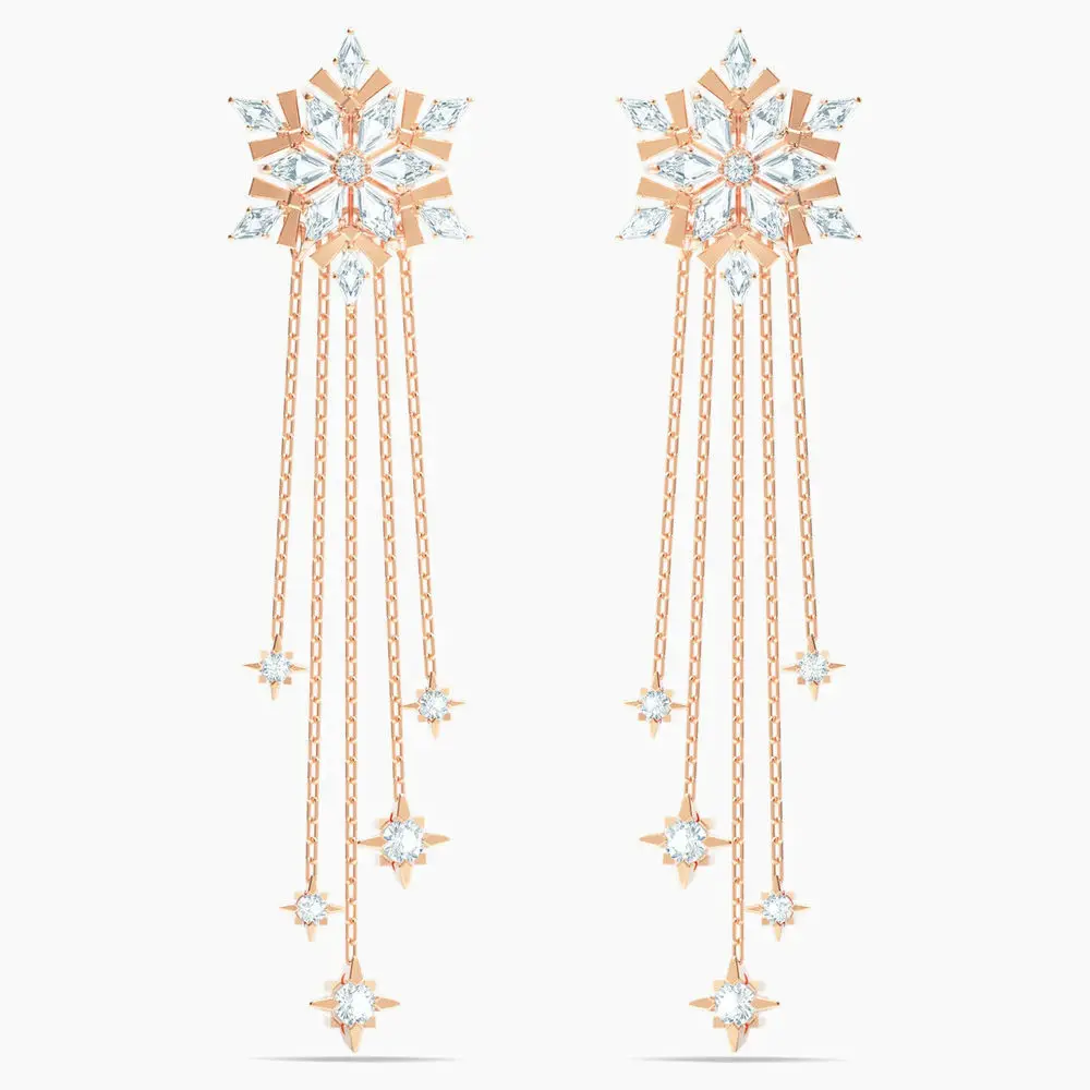 

Fashion Jewelry High Quality SWA1:1, Charm Red Heart, Snowflakes Stars, Spider Pearl Tassel Dangle Earrings Female Earrings