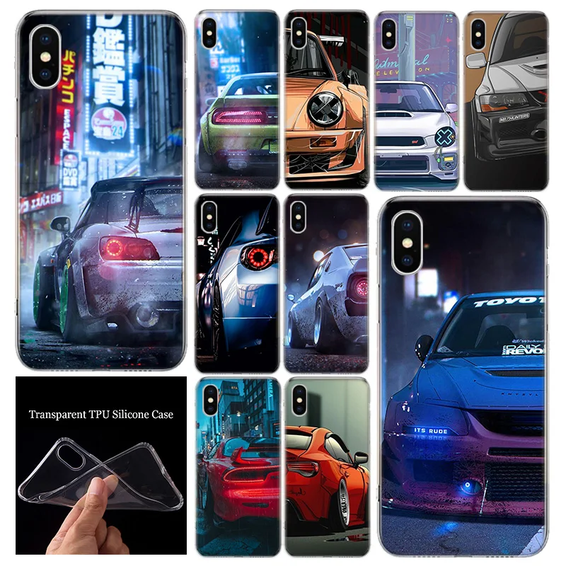 Hot Sport Car JDM Japan Phone Case Cover For Apple iphone 12 Mini 11 Pro XR X XS Max 7 8 6 6S Plus + 7G 6G 5 SE Pattern Coque