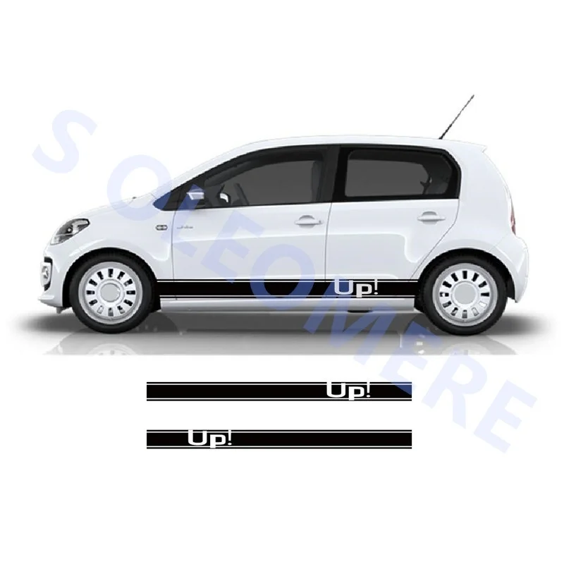 

(1 пара/2 шт.) CNORICARC VW UP 4 двери боковая юбка полосы стикер кузова автомобиля виниловая наклейка спортивный Стайлинг