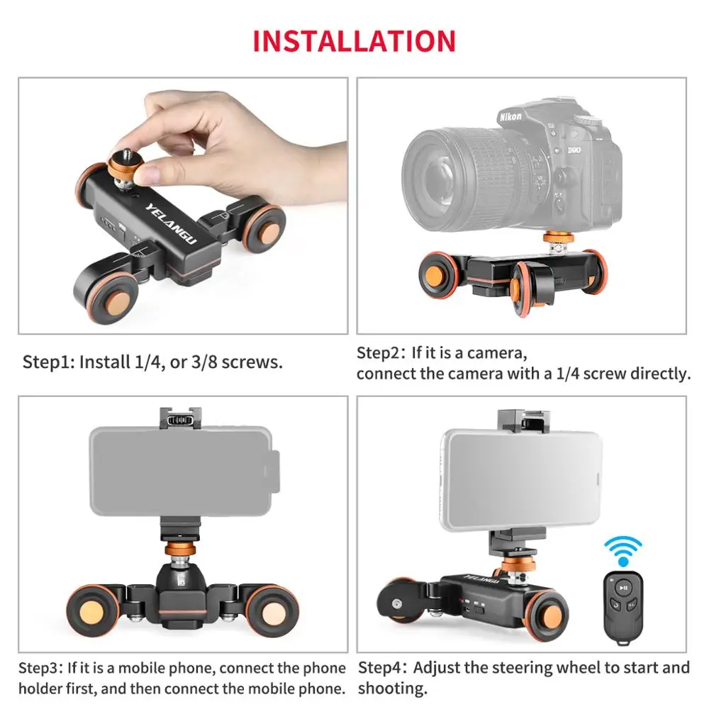 Камера видео автодолли Электрический мотор трек слайдер для Canon Nikon Sony DSLR iphone12 Xiaomi