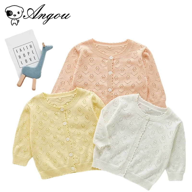 

Детский новый трикотажный кардиган Angou, тонкий свитер для маленьких девочек на весну и лето, маленькая карамельная куртка, Детская рубашка с...