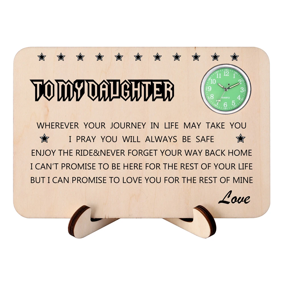 Деревянные прямоугольные настольные часы для моего сына/дочки/папы DIY дизайн