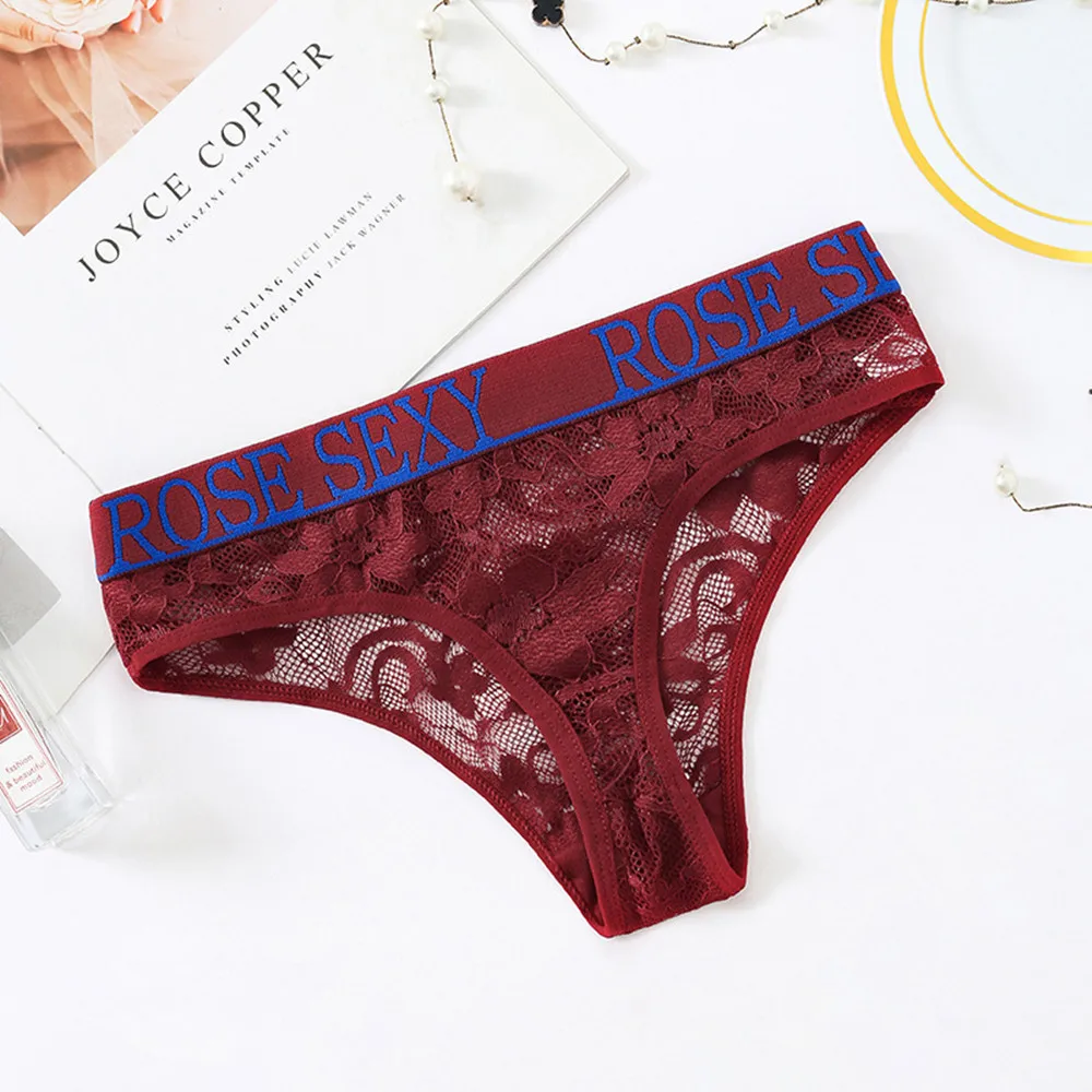 

3Pcs/Set Women's Lace G-String Thong Sexy Panties For Women String Briefs Underwear Intimate Lingerie Ladies T-back Low-Rise