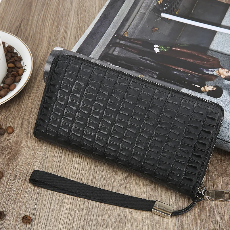 

New High Quality men's wallet Business Clutch Bag Crocodile Patter purse carteira masculina zipper phone bag Card Holder For Men