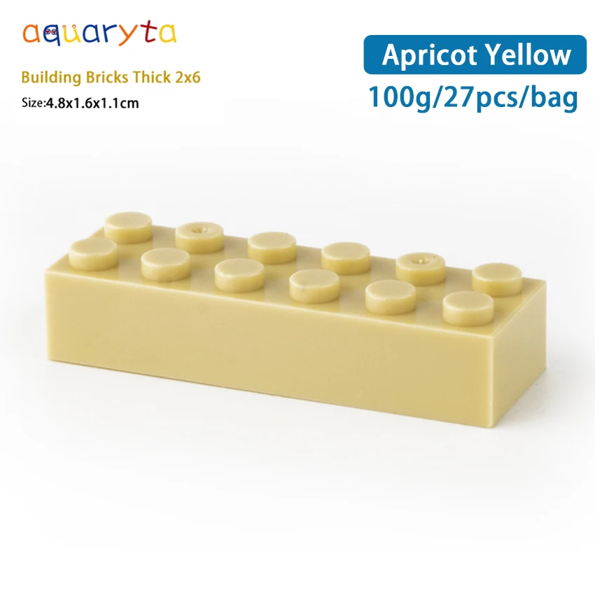 

Aquaryta 27pcs Building Blocks 2456 Thick Figures Bricks 2x6 Educational Creative Size Compatible With logo Plastic Toys for Kid